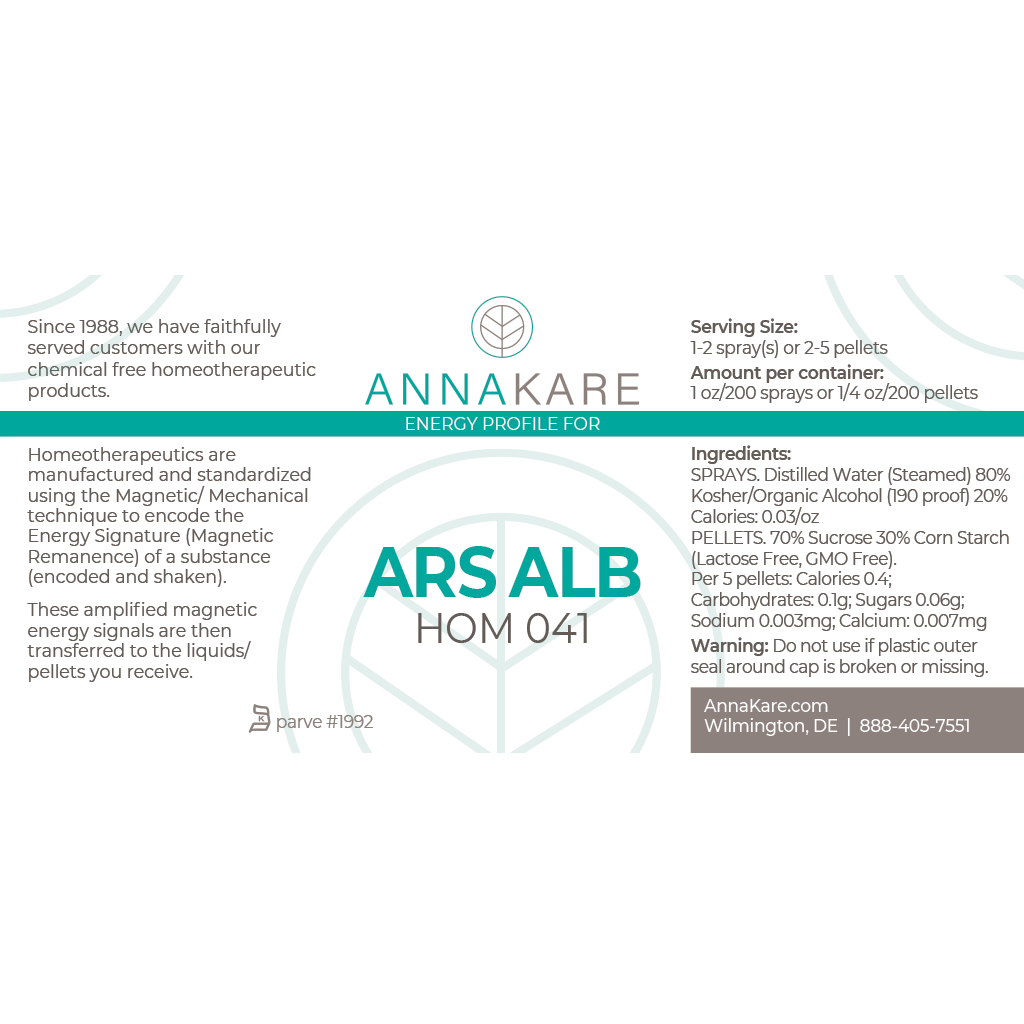 Ars Alb - HOM 041 - HomeopathyStore.com