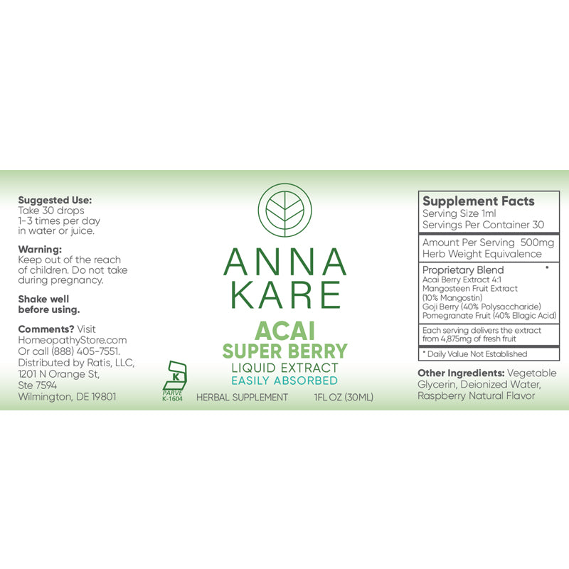 Acai Super Berry Liquid Extract - HomeopathyStore.com