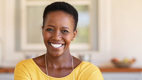 Smiling woman with healthy teeth and gums