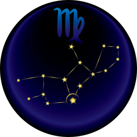 Zodiac Sign Virgo with Constellation